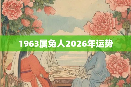 1963属兔人2026年运势