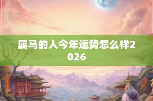 属马的人今年运势怎么样2026