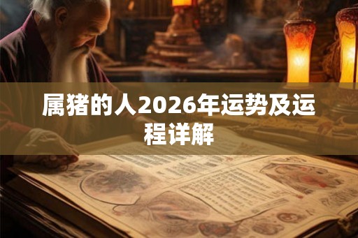 属猪的人2026年运势及运程详解
