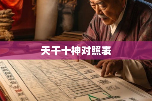天干十神对照表