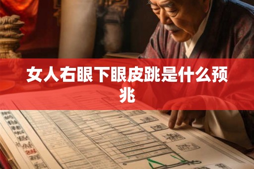 女人右眼下眼皮跳是什么预兆