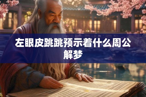 左眼皮跳跳预示着什么周公解梦