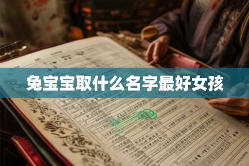 兔宝宝取什么名字最好女孩