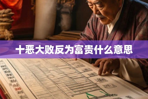 十恶大败反为富贵什么意思 十恶大败反为富贵什么意思