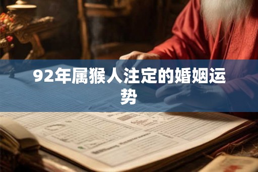 92年属猴人注定的婚姻运势