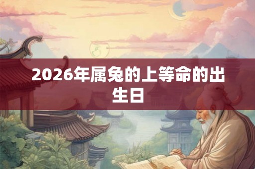 2026年属兔的上等命的出生日