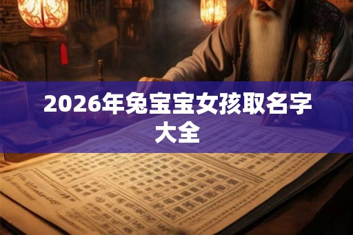 2026年兔宝宝女孩取名字大全