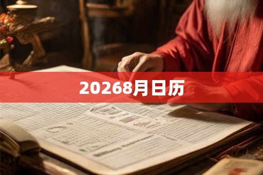 20268月日历
