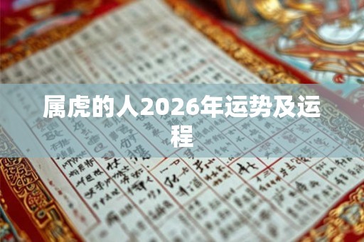 属虎的人2026年运势及运程