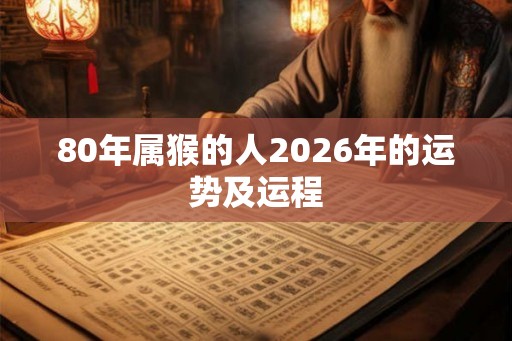 80年属猴的人2026年的运势及运程