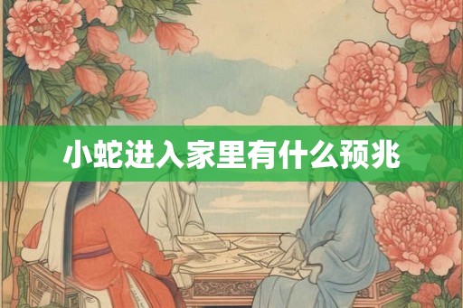 小蛇进入家里有什么预兆