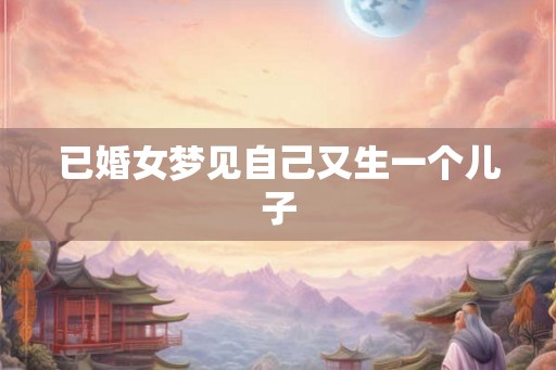 已婚女梦见自己又生一个儿子 已婚女梦见自己又生一个儿子