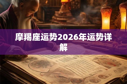 摩羯座运势2026年运势详解 摩羯座运势2026年运势详解