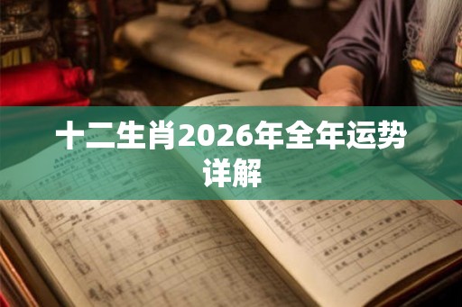 十二生肖2026年全年运势详解 十二生肖2026年全年运势详解