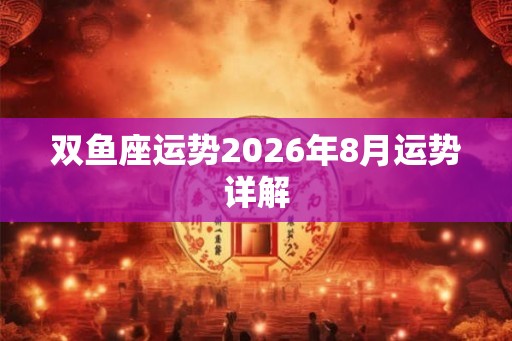 双鱼座运势2026年8月运势详解
