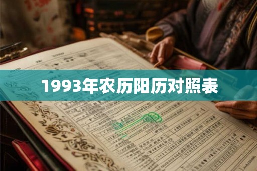 1993年农历阳历对照表
