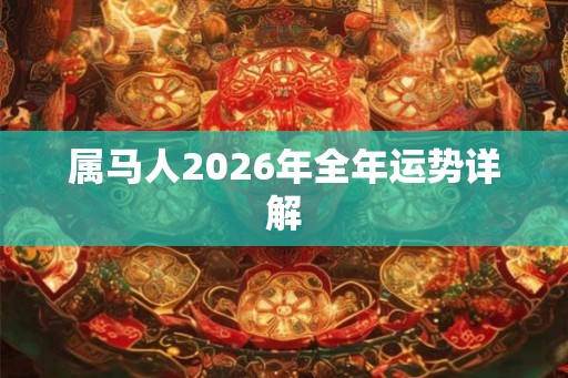 属马人2026年全年运势详解 属马人2026年全年运势详解