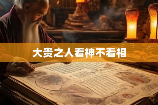 大贵之人看神不看相 大贵之人看神不看相