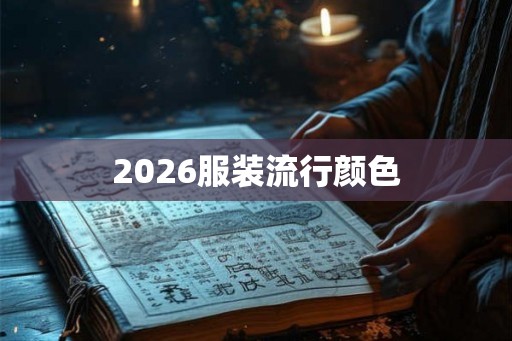2026服装流行颜色