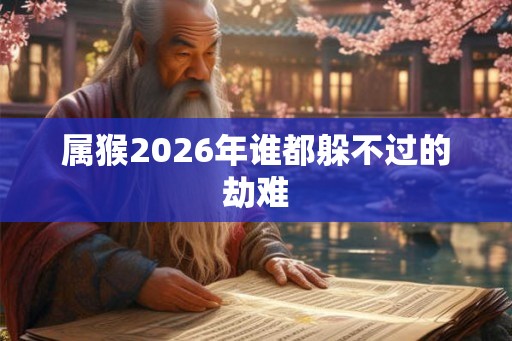 属猴2026年谁都躲不过的劫难