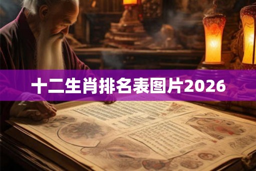 十二生肖排名表图片2026
