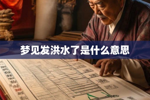 梦见发洪水了是什么意思