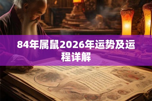 84年属鼠2026年运势及运程详解