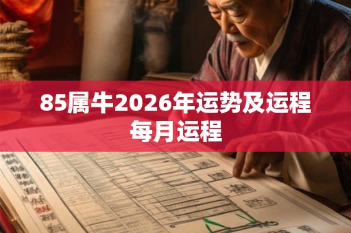 85属牛2026年运势及运程每月运程