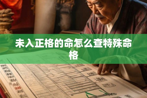 未入正格的命怎么查特殊命格