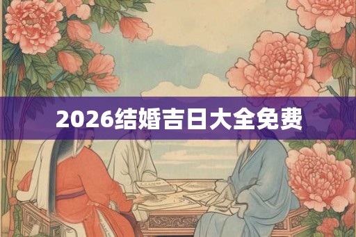 2026结婚吉日大全免费