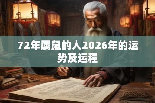 72年属鼠的人2026年的运势及运程 72年属鼠的人2026年的运势及运程