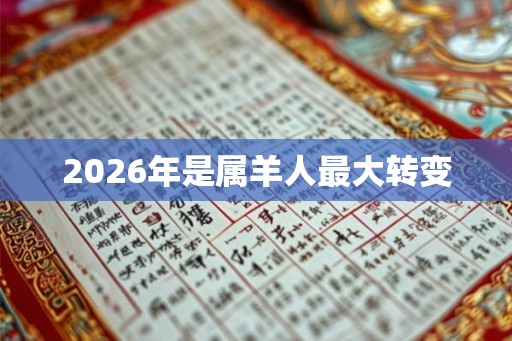 2026年是属羊人最大转变