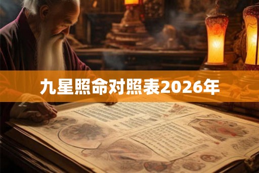 九星照命对照表2026年 九星照命对照表2026年