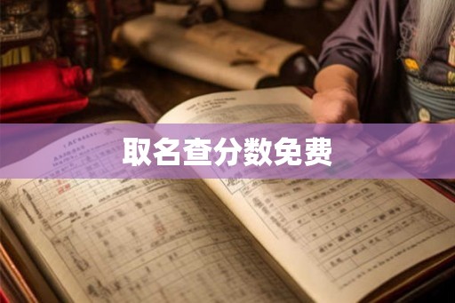 取名查分数免费 取名查分数免费