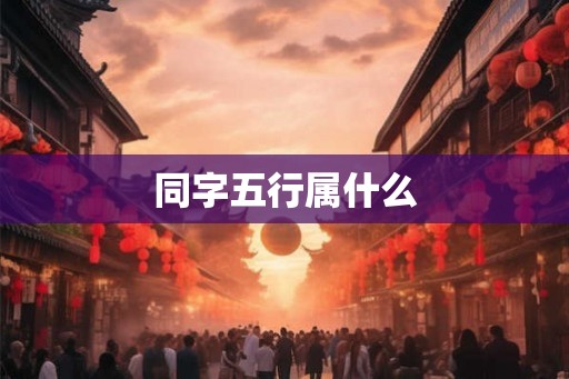 同字五行属什么 同字五行属什么