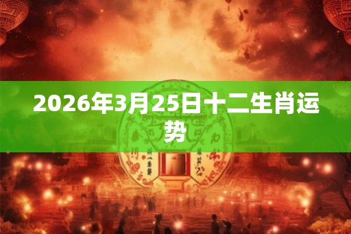 2026年3月25日十二生肖运势