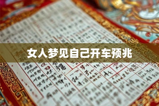 女人梦见自己开车预兆