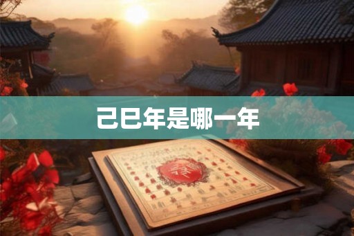 己巳年是哪一年