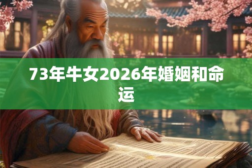 73年牛女2026年婚姻和命运 73年牛女2026年婚姻和命运