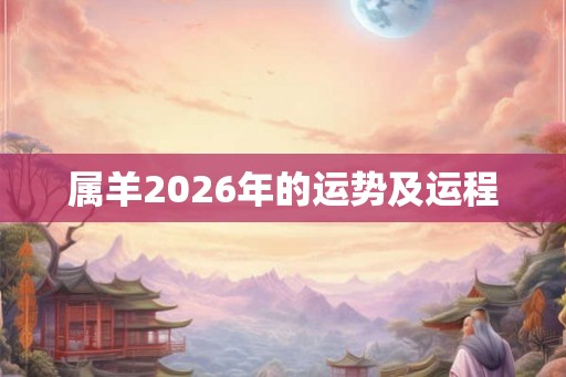 属羊2026年的运势及运程