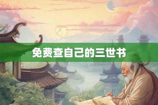 免费查自己的三世书