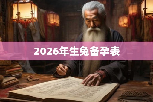 2026年生兔备孕表