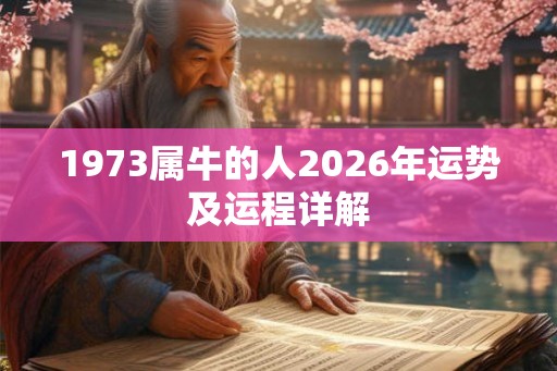 1973属牛的人2026年运势及运程详解