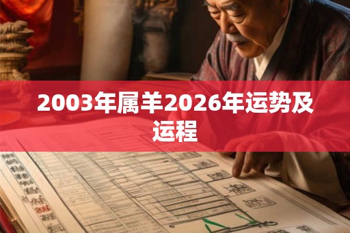 2003年属羊2026年运势及运程