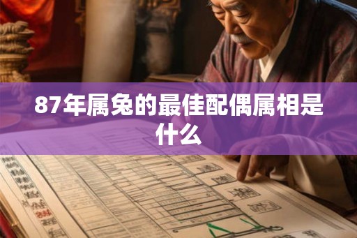 87年属兔的最佳配偶属相是什么