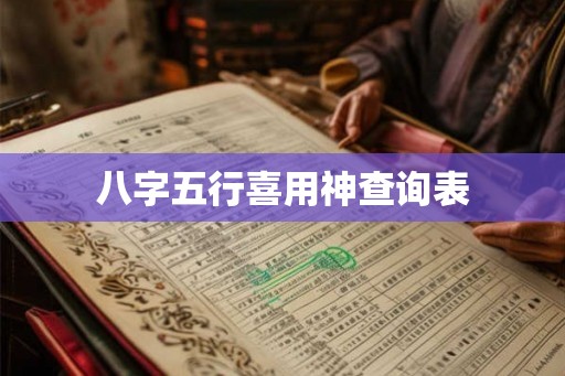 八字五行喜用神查询表