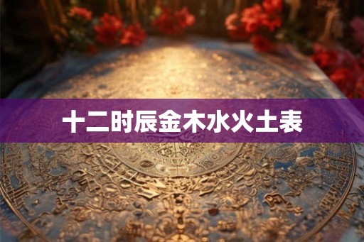 十二时辰金木水火土表