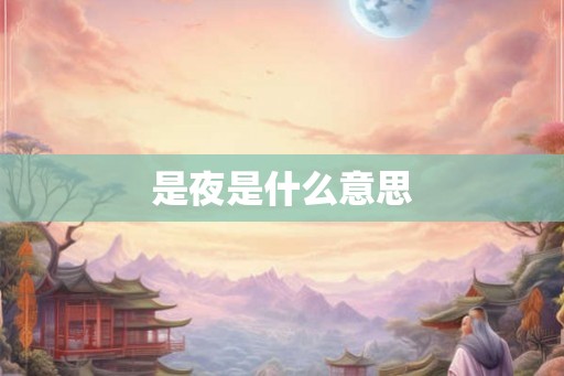 是夜是什么意思