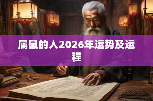 属鼠的人2026年运势及运程