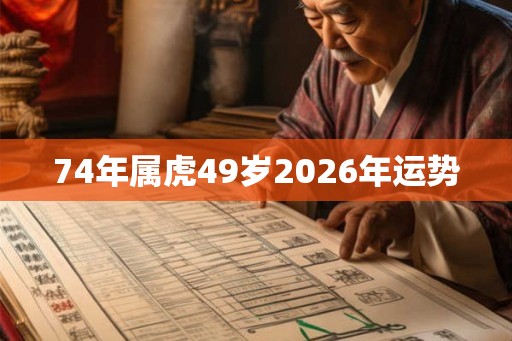 74年属虎49岁2026年运势